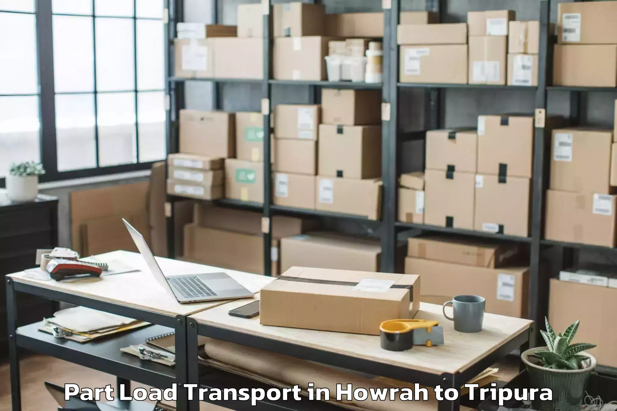 Hassle-Free Howrah to Bishalgarh Part Load Transport